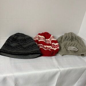 Set of Three Stylish Knit Beanies